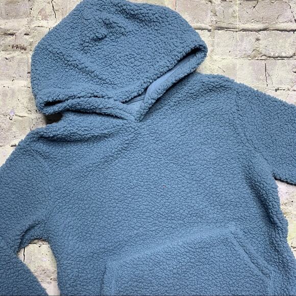 Hooded Sherpa Sweatshirt with Kangaroo Pocket - Picture 2 of 7